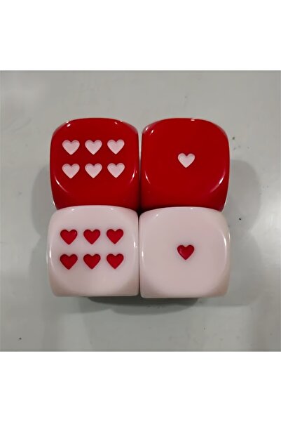 Choice 4 قطع من النرد على شكل قلب كبير (2.5 سم/0.98 بوصة)، أدوات لعب مثالية، ...