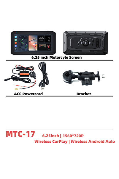 Choice شاشة MTC-17 EKIY مقاس 6.25 بوصة لاسلكية تعمل بنظامي CarPlay وMoto Andr...