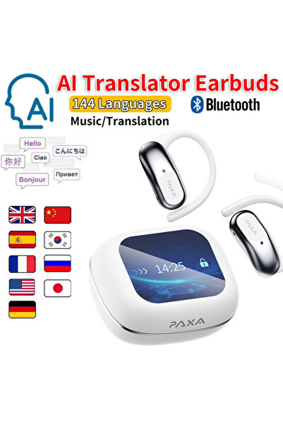 Choice1 White PAXA OpenAirUltra AI OWS Translation Earphones 100+ languages H...