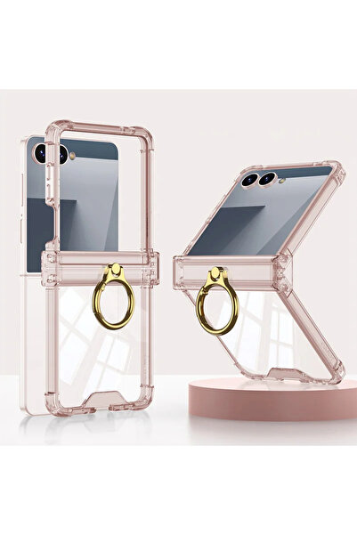 Choice28 غطاء هاتف Galaxy Z Flip7، حافظة حماية شفافة مع حلقة فاخرة، تناسب Z F...