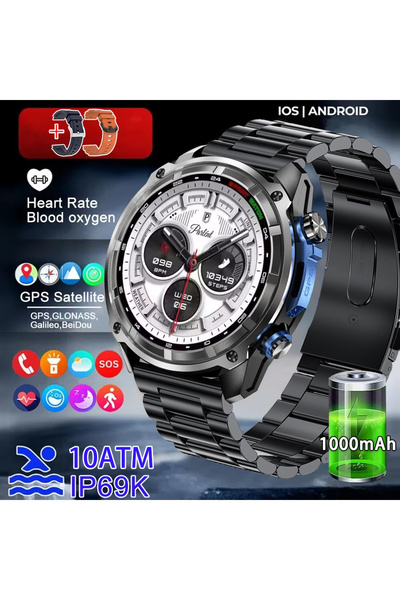 choice2 GPS offline map Black Steel 2A 2026 Men GPS New Offline Map Smart Wat...