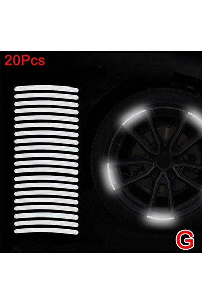 Choice 20pcs Silver 20Pcs Motorcycle Tire Rim Reflective Sticker Night Safety...