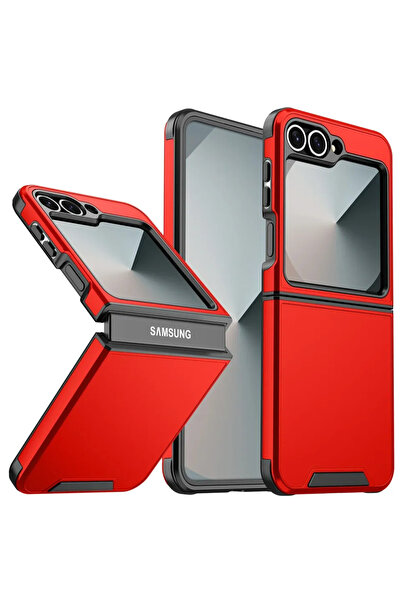 Choice19 غلاف هاتف حماية فاخر غير لامع باللون الأحمر لهاتف Galaxy Z Flip7 FE،...