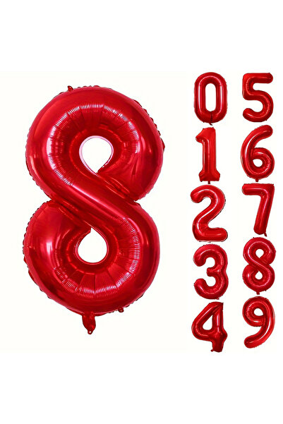 choice2 32inch Number 8 32INCH Red Number Foil Ballo for Birthday Anniversary...