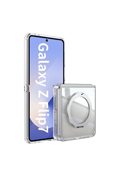 Choice15 غلاف هاتفي شفاف فاخر دوار 360° مغناطيسي لـ Galaxy Z Flip7 Z Flip 7 FE