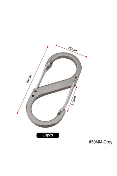 Choice6 50 مم - رمادي (10 قطع) 10 قطع من خطافات سلسلة مفاتيح الصغيرة من النوع...