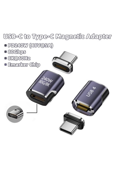 Choice3 شاحن مغناطيسي بقوة 240 واط من نوع USB-C إلى Type-C، يدعم USB 4.0 و Th...