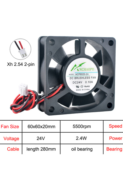 Choice NO RGB black DC24V oil bearing ACP6020 60mm 60x60x20mm Axial Cooling F...