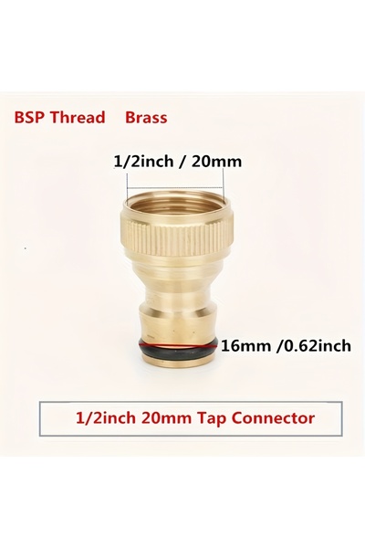 Choice Silver 1/2" & 3/4" Brass Quick Connect Hose Adapter - BSP Thread for G...