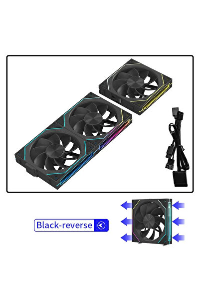 choice2 RGB Reverse Blades DL-2-R BK(3pcs) LDPCSJ DL-2 Computer Chassis Fan 1...