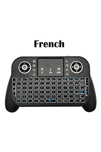 Choice1 Lithium French MRSVI V8 7-Color Backlit Mini Keyboard with Touchpad, ...