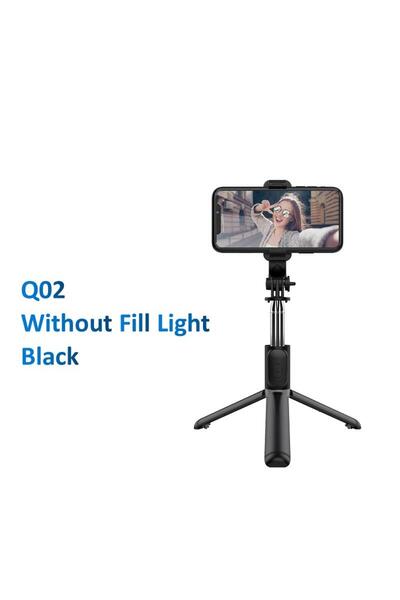 Choice3 حامل ثلاثي القوائم محمول أسود Q02 للهاتف، عصا سيلفي مع إضاءة LED، حام...