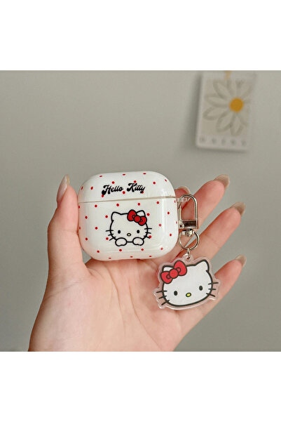 Choice5 جراب سماعات أذن لاسلكي أزرق بتصميم فيونكة هيلو كيتي من سانريو، متوافق...