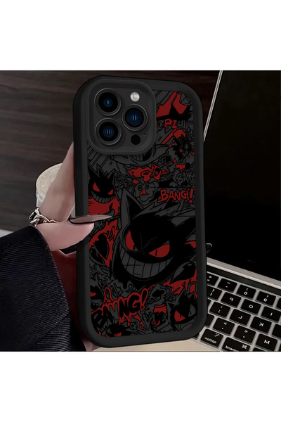 Choice جراب فاخر ناعم بتصميم جينجار من بوكيمون لهواتف آيفون 13 و17 و16 و16E و...