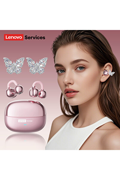 Choice5 سماعات أذن لاسلكية لينوفو بينك باترفلاي تشويس LE302 OWS بمشبك أذن، مك...