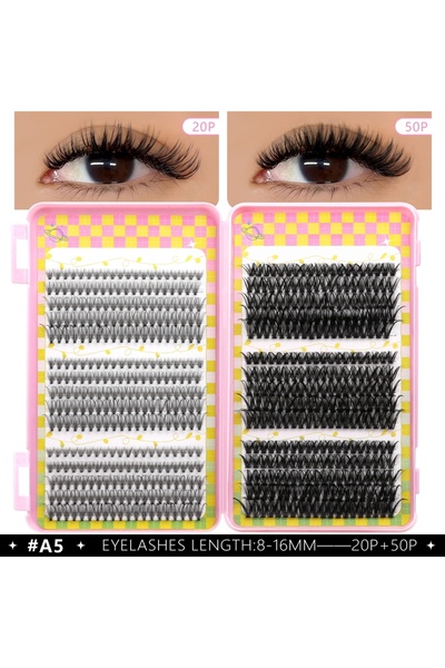 Choice6 DH-A5 فيلترينيه 600 قطعة من الرموش العنقودية الفردية، كثيفة ورقيقة، أ...