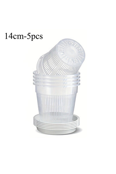 choice2 14cm-5pcs 5pcs Mesh Pot Root Control Transparent Flowerpot for Flower...