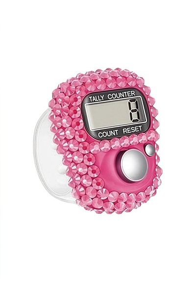 Choice3 قطعة واحدة وردية اللون، متوفرة بستة ألوان، عداد أصابع مرصع بأحجار الر...