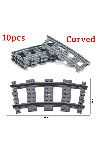 Choice19 R40-10pcs MOC City Brick Switch Cross Forked Curved Rails Building B...