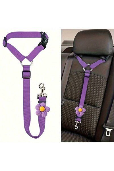 Choice6 AS Solid Color Two-in-one Pet Car Seat Belt Nylon Lead Leash Backseat...