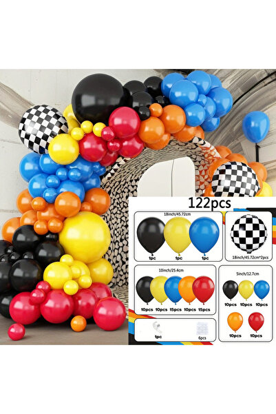 Choice Other MULTI Popular 122 Pcs Racing Balloon Kit with Orange Black Blue ...