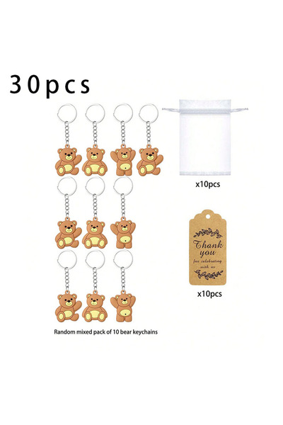 Choice 30 قطعة من سلسلة مفاتيح الدببة اللطيفة، مثالية كهدايا للحفلات. تأتي سل...
