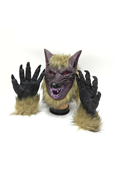 Choice1 قفازات وأقنعة على شكل ذئب، مثالية لحفلات الهالوين التنكرية.