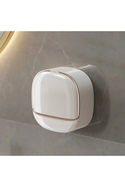 Choice1 علبة صابون بيضاء للحمام، تُثبت على الحائط، مصنوعة من مادة ABS، مع غطا...