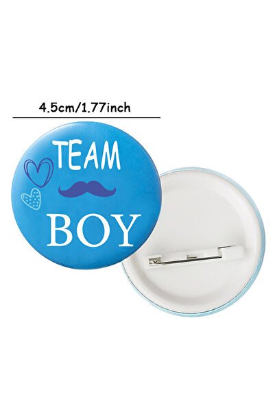 Choice1 TEAM BOY 10pcs Blue Pink Gender Reveal Boy Girl Tinplate Badge Gift G...