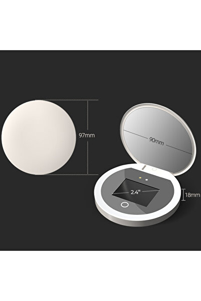 Choice مرآة مكياج ذكية بيضاء اللون مزودة بإضاءة LED وواقي شمسي، وكاميرا للأشع...