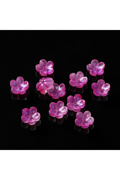 Choice1 20 قطعة من الخرز الزجاجي الملون على شكل زهرة باللون الأحمر الوردي، خر...