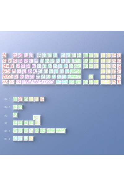 Choice1 133 مفتاحًا - أغطية مفاتيح شفافة بخطوط محيطية بيضاء، نقش جانبي، تصميم...