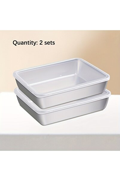 Choice 2pcs 3-Piece Stainless Steel Food Storage Containers Set - Airtight BP...