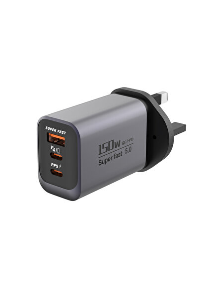 Choice3 شاحن سريع 3.0 متعدد المنافذ بقدرة إجمالية 150 واط، مزود بثلاثة منافذ ...