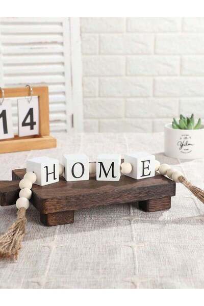 Choice 1Pcs home Wooden Letter Bead Tassel Garland Creative Hemp Rope Tassel ...