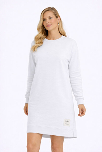Günpa Collection Günpa 176-12-25 Women's Crew Neck Long Sleeve Tunic Dress wi...