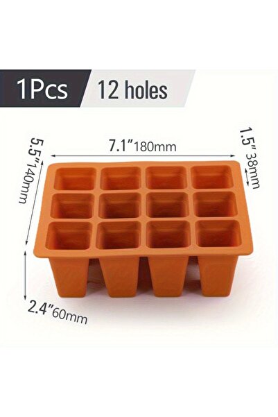 Choice3 صينية إنبات بذور قماش منقش من السيليكون بنمط مربعات برتقالية اللون مع...