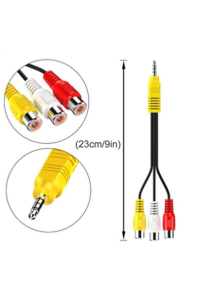 Choice Yellow 3.5MM To 3 RCA Cable Video Component AV Adapter Cable ForTCL TV...