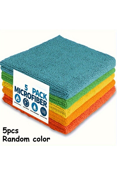 Choice 5pcs Random color 5pcs Border Household Cleaning Towel Set Thickened N...