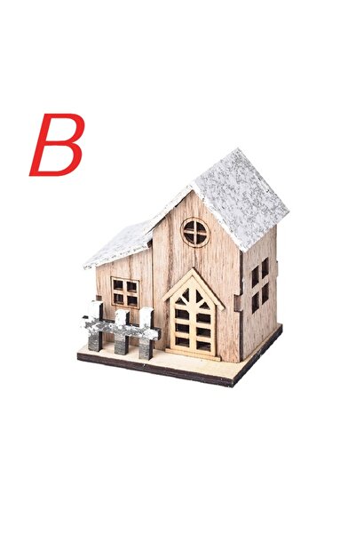 Choice1 B Christmas LED Light Wooden House Luminous Cabin Merry Christmas Dec...