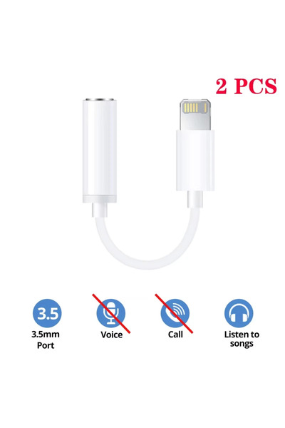 Choice3 2PCS Only Music For Lightning to 3.5mm Jack AUX Audio Cable Adapter f...