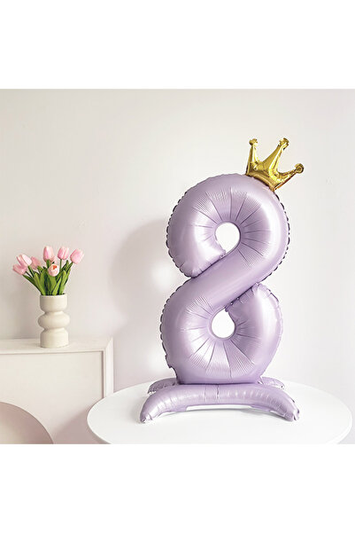 Choice4 Number 40inch 8 Standing matte purple crown digital aluminum foil bal...