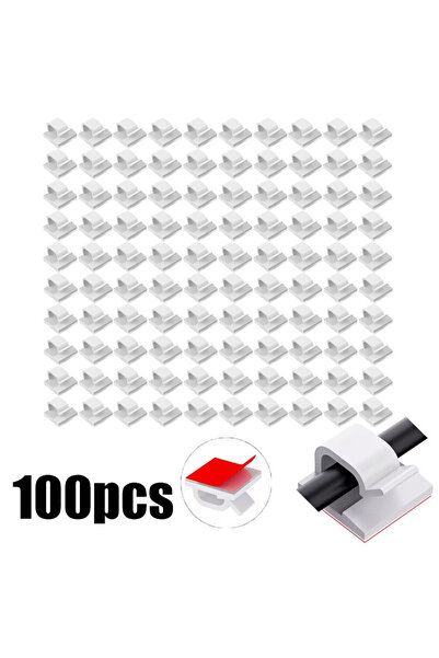 Choice1 100 قطعة - أبيض، 10/30/50/70/100 قطعة، مشابك أسلاك ذاتية اللصق، مشابك...