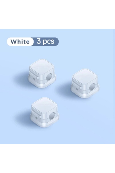 Choice5 White 3 PCS Magnetic Cable Holder Data Cord Collator Desktop Bedside ...