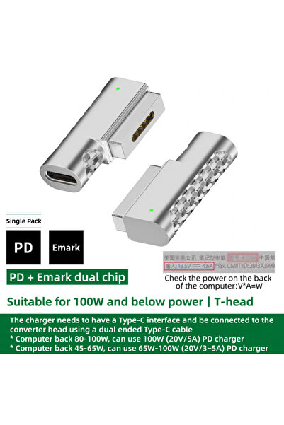 Choice5 محول Magsafe2 T-Elbow USB C إلى Magsafe2 PD للشحن السريع المغناطيسي ل...