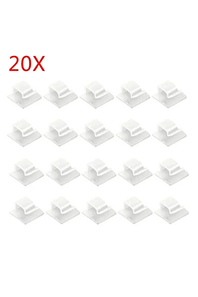 Choice1 ٢٠ قطعة من مشابك كابلات السيليكون ذاتية اللصق البيضاء (١٠-١٠٠ قطعة) ل...