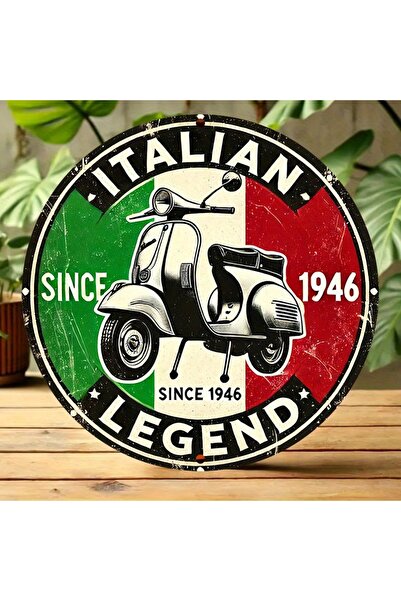 Choice لوحة ألومنيوم سوداء عتيقة الطراز لسكوتر إيطالي، مقاس 20 × 20 سم (8 × 8...