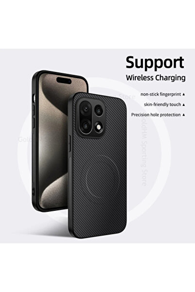 Choice12 جراب أسود من ألياف الكربون الناعم TPU لهاتف OnePlus 15 Business، مزو...