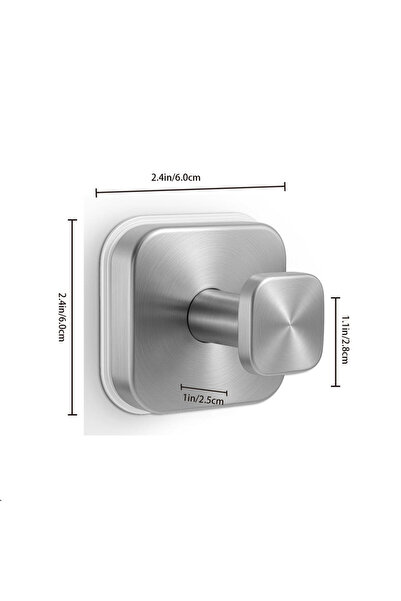 Choice1 خطافات دش مربعة الشكل من الفولاذ المقاوم للصدأ الفضي، قابلة لإعادة ال...
