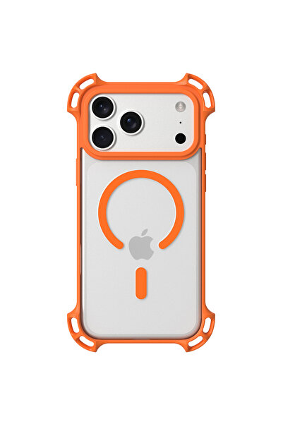 Choice67 جراب شفاف برتقالي مقاوم للصدمات لهاتف iPhone 17 Pro Max، متوافق مع M...